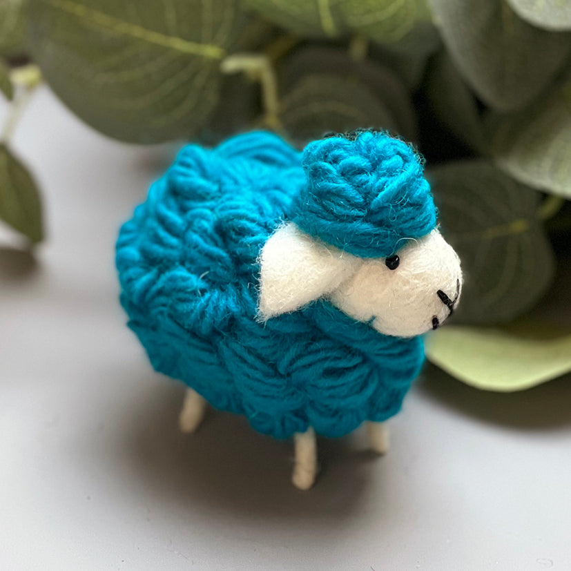 Felted standing sheep decoration