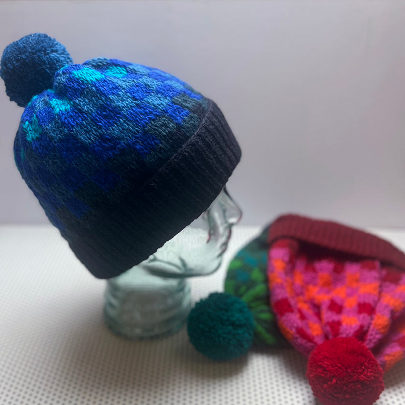 Peerie Shop checked wool hat