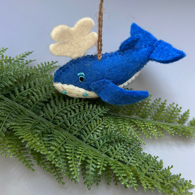 Felt whale decoration