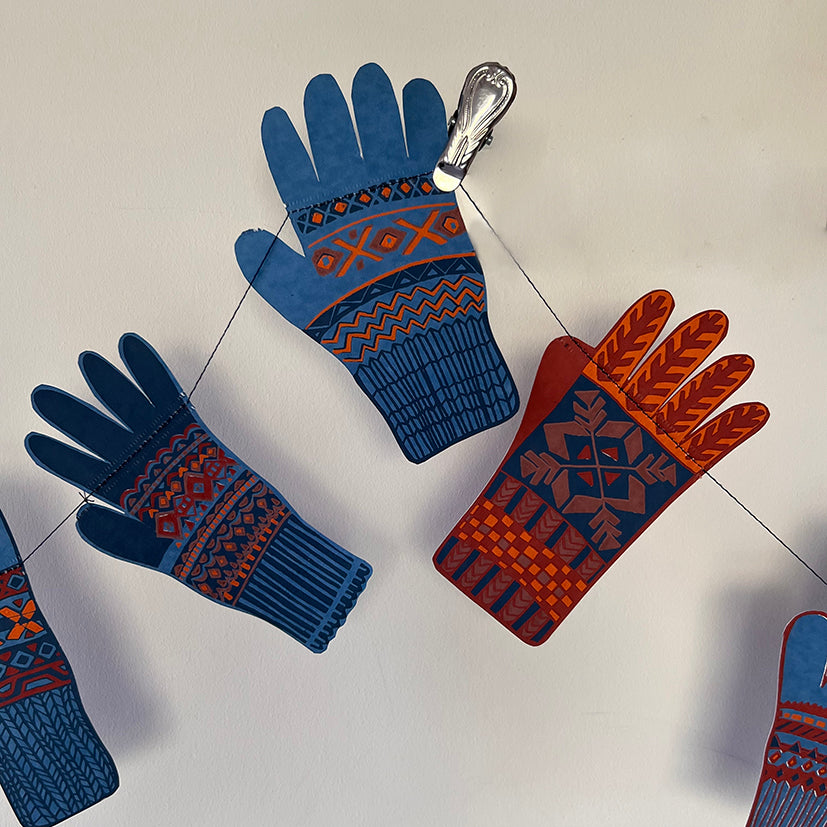 Fair Isle glove bunting