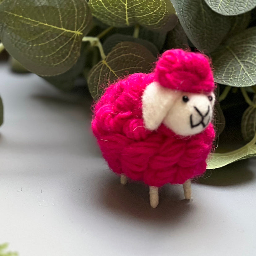 Felted standing sheep decoration
