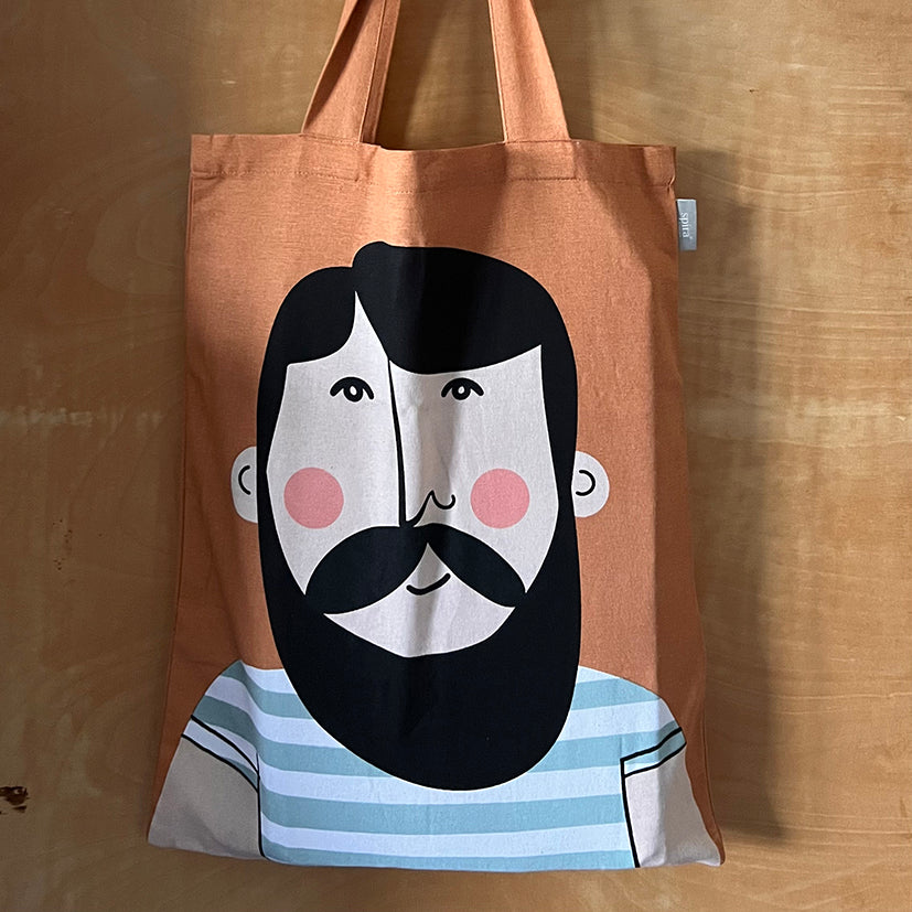 Handprinted cotton bag