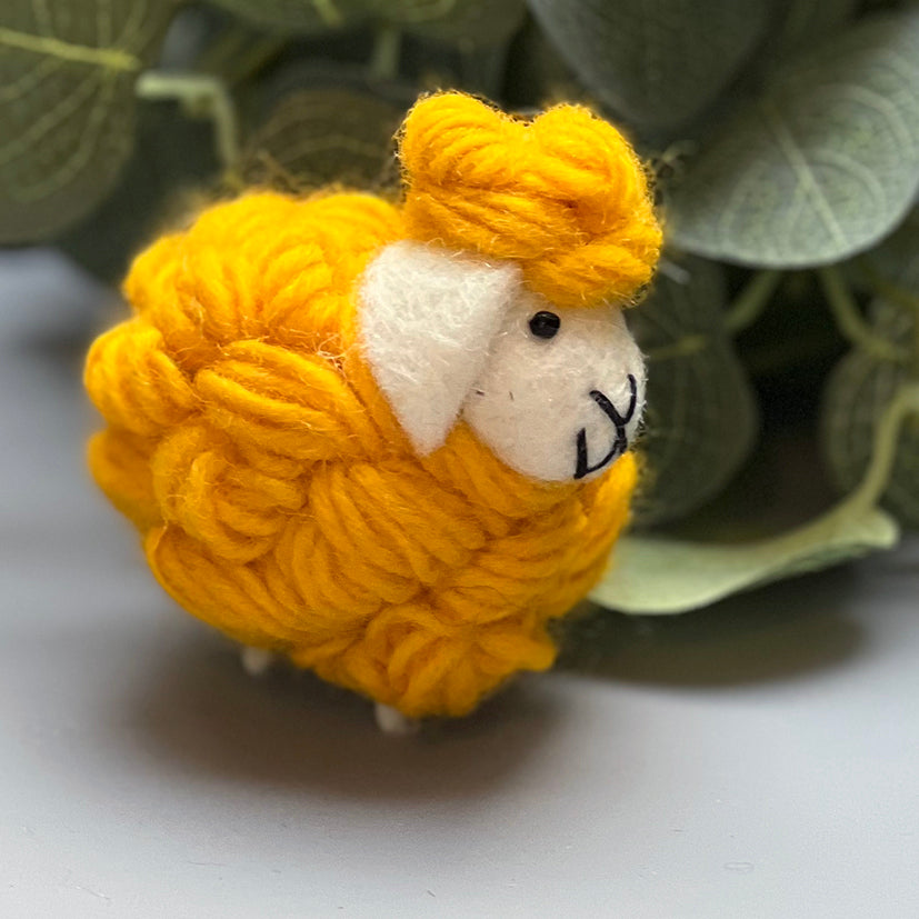 Felted standing sheep decoration