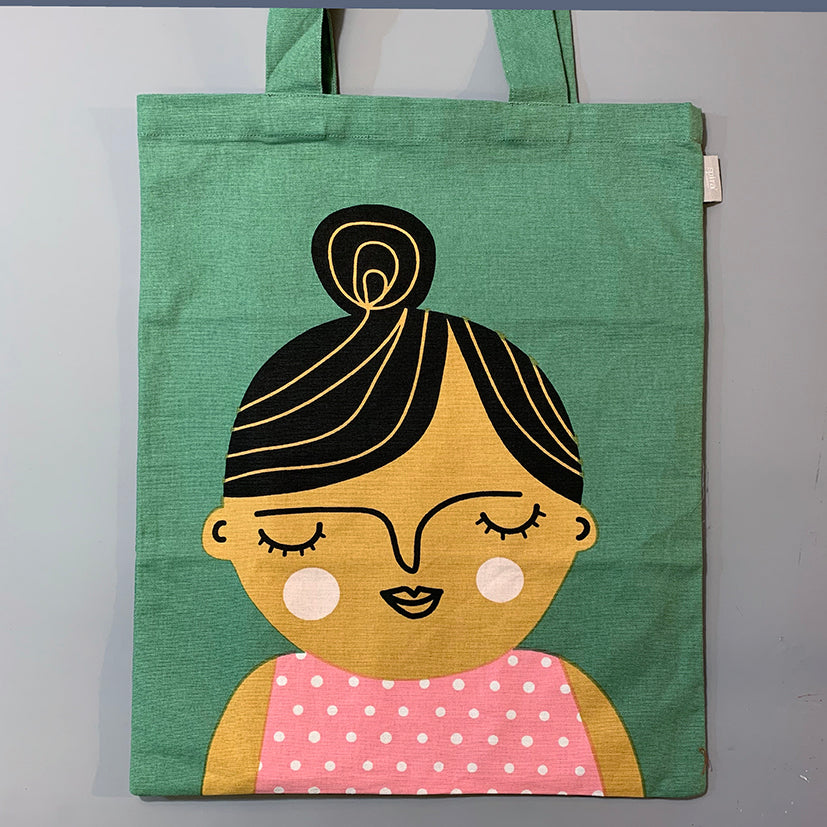 Handprinted cotton bag
