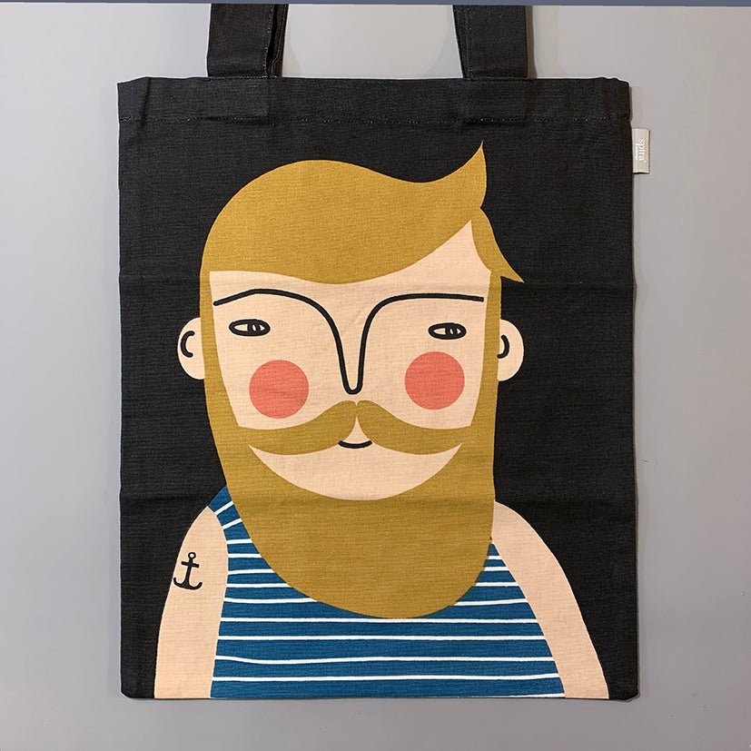 Handprinted cotton bag