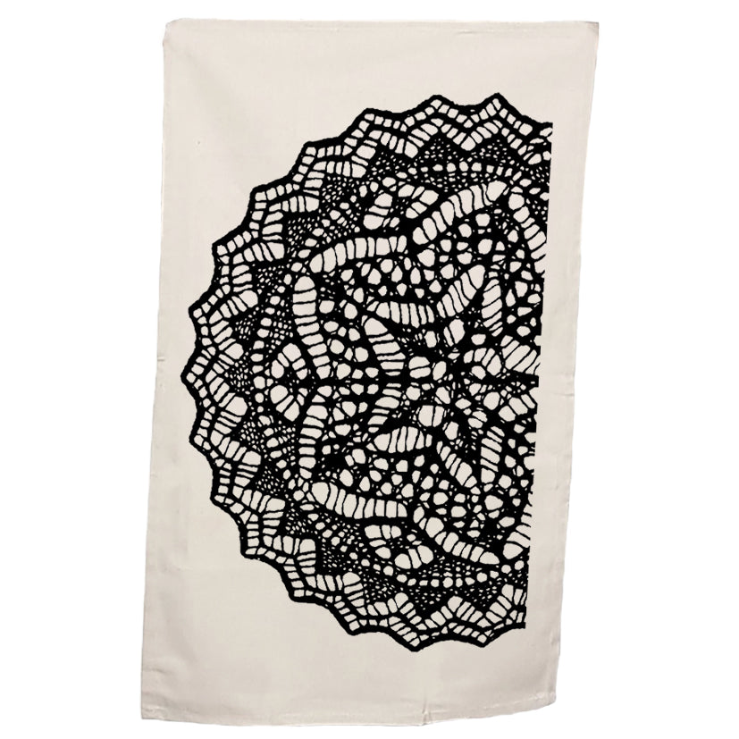 Shetland lace tea towel
