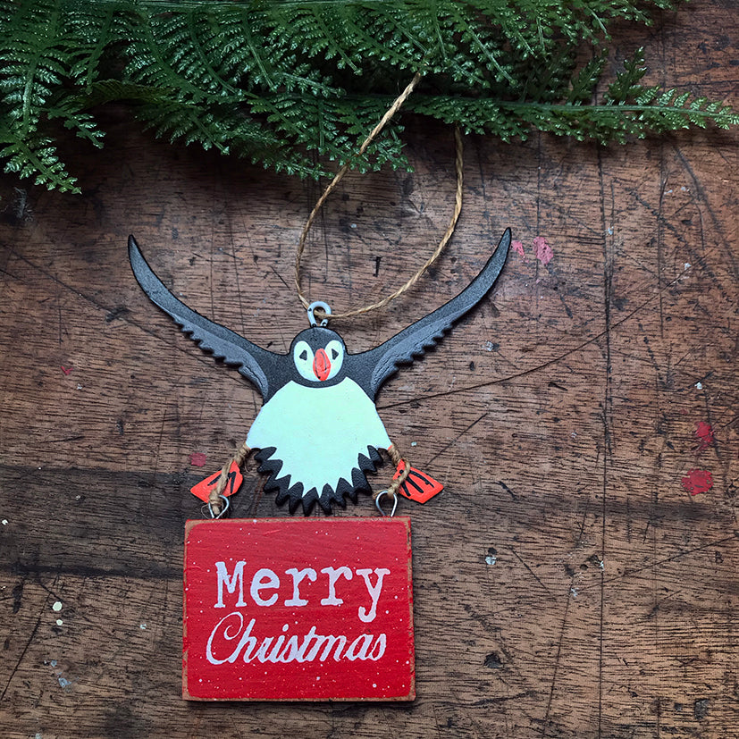 Merry christmas puffin
