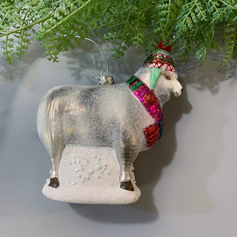 Glass sheep decoration