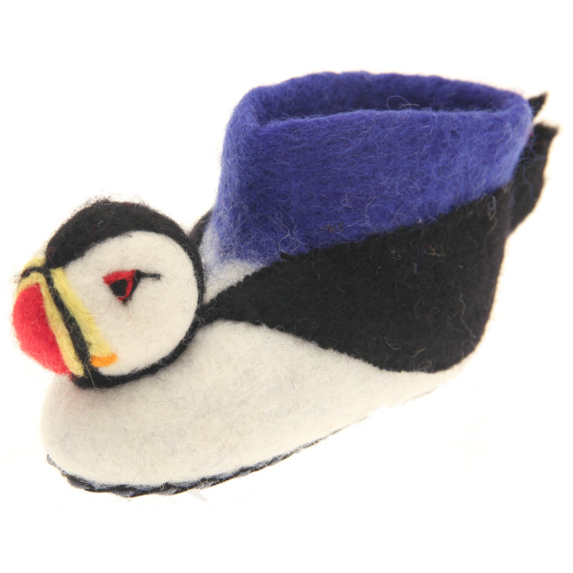 Felt puffin slippers