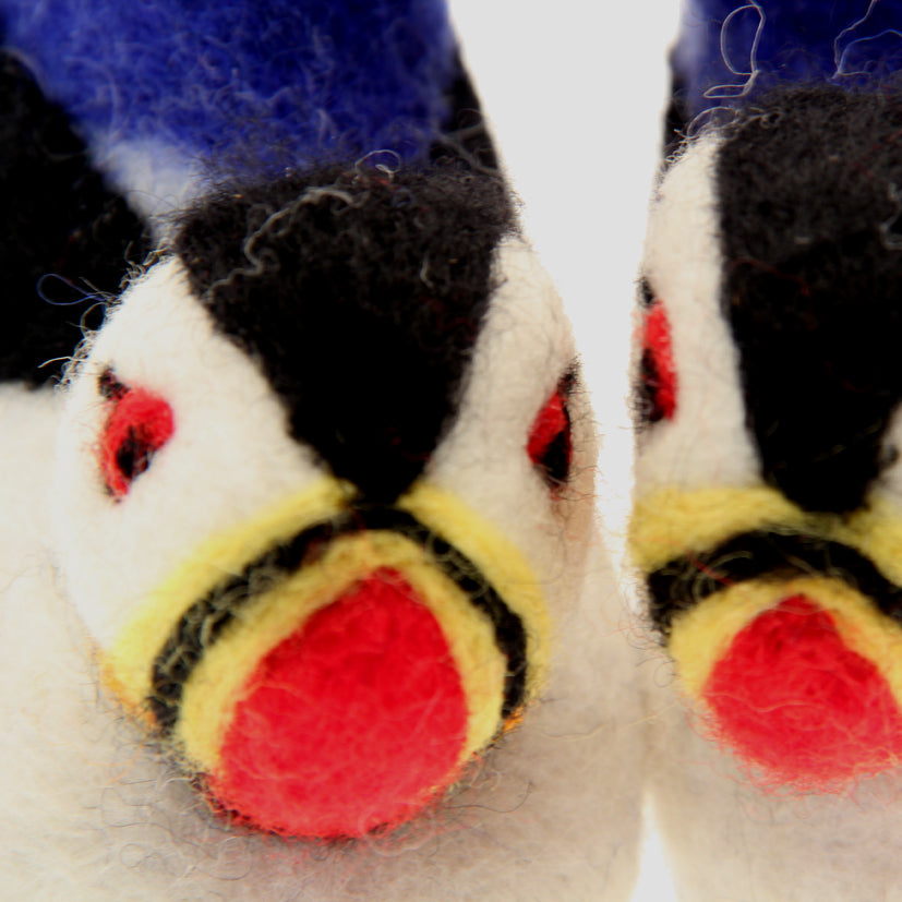 Felt puffin slippers