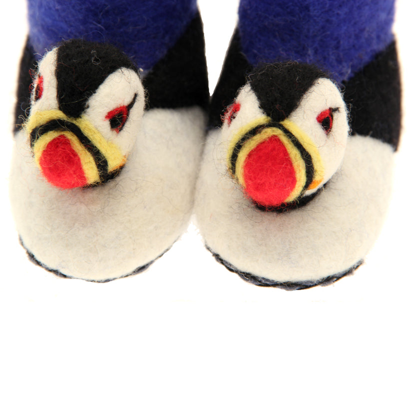 Felt puffin slippers