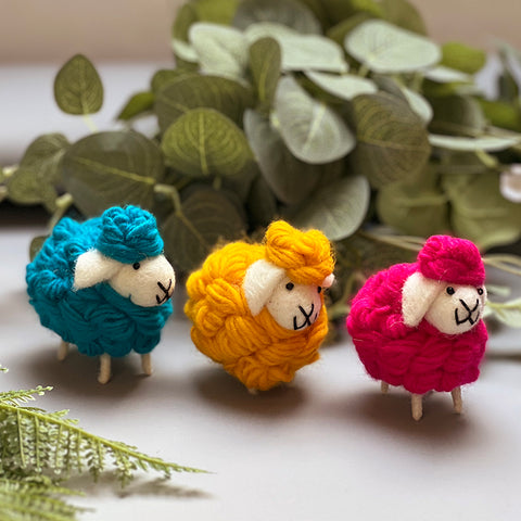 Felted standing sheep decoration