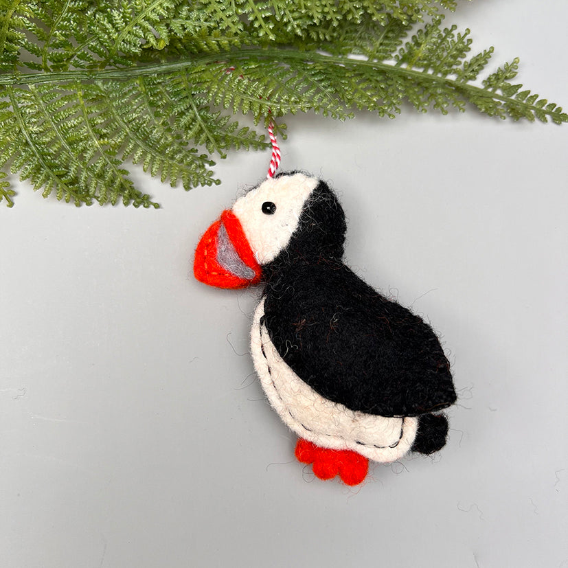 Felt puffin decoration