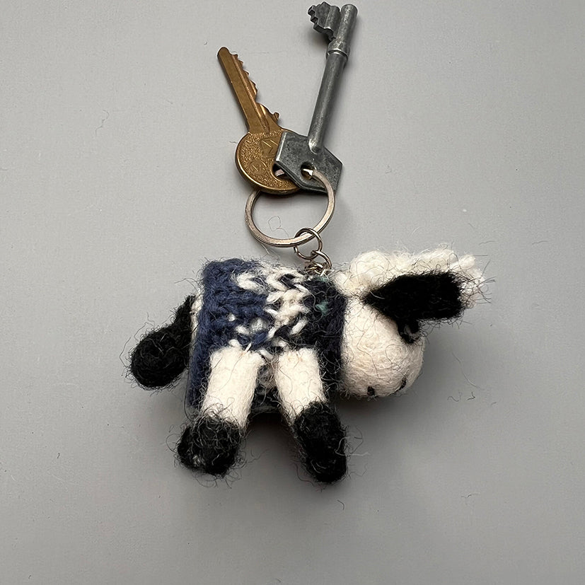 Felt Sheep Keyring