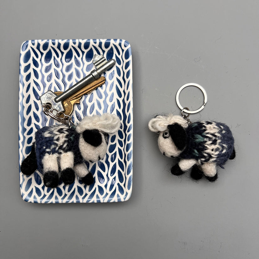 Felt Sheep Keyring