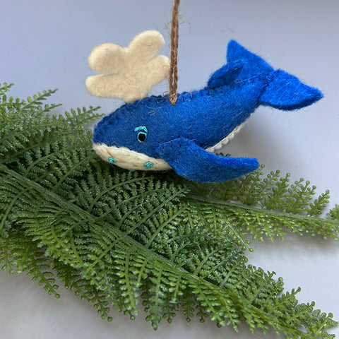 Felt whale decoration