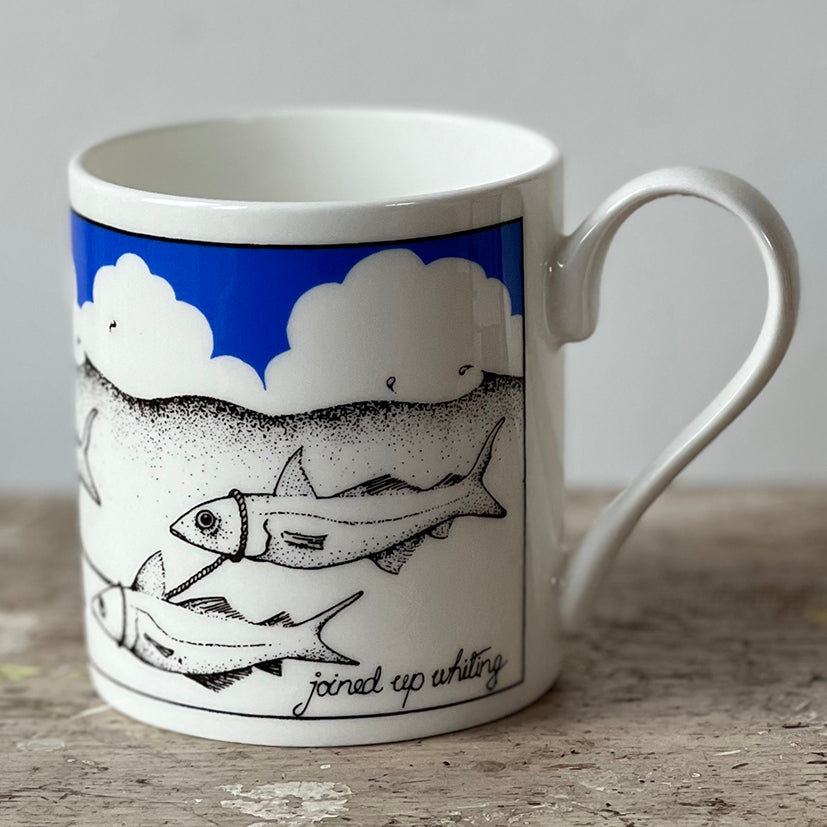 'Joined Up Whiting' Mug by Simon Drew