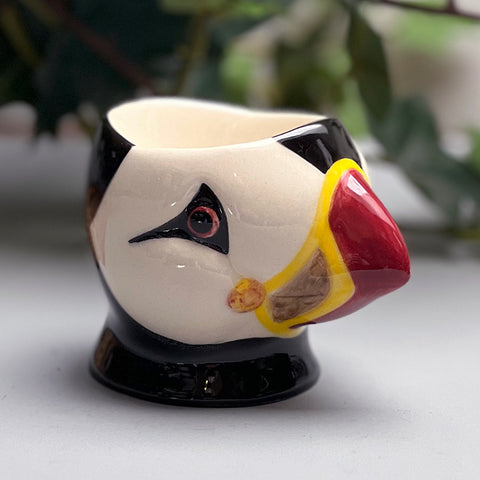 Ceramic Puffin Head Egg Cup