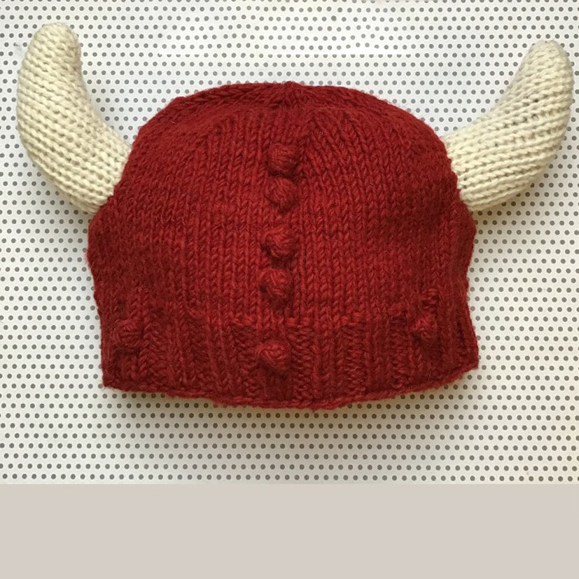 Childs Knitted Viking Hat