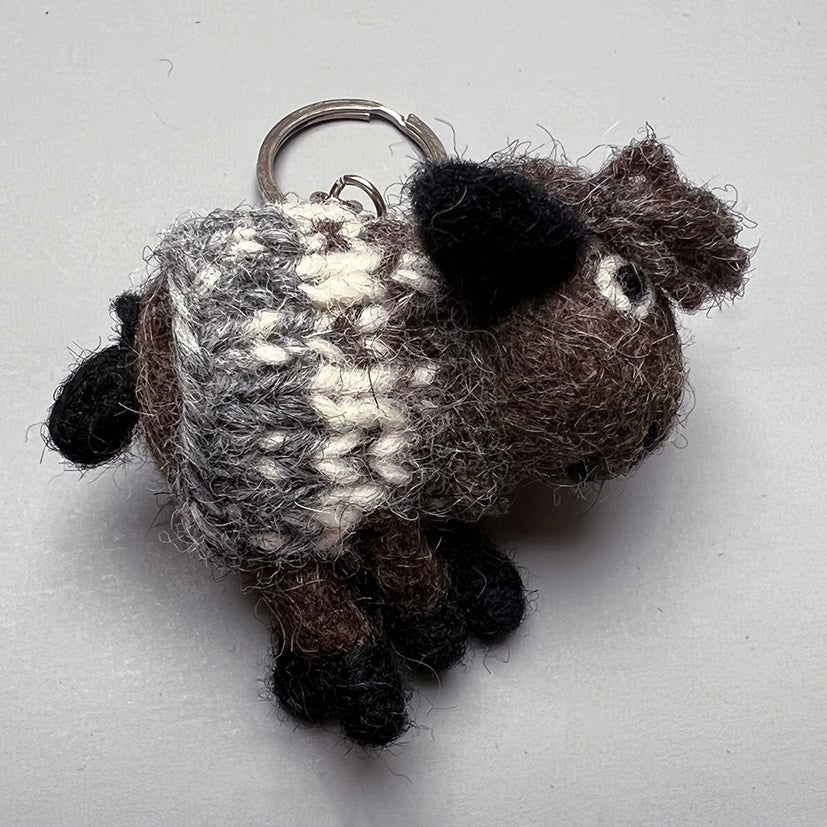 Felt Sheep Keyring