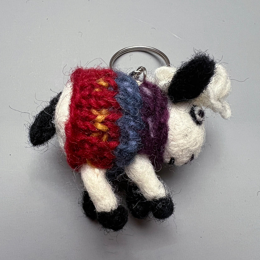 Felt Sheep Keyring