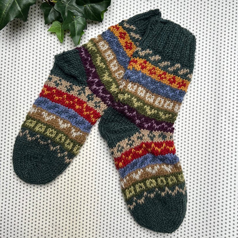 Fair trade Hand-Knitted Short Chunky Socks