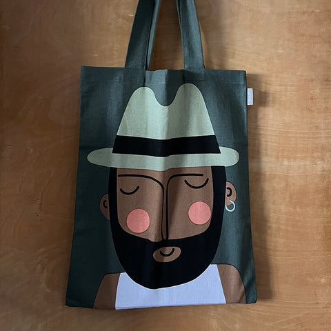 Handprinted cotton bag