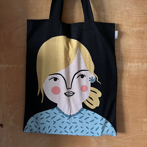 Handprinted cotton bag