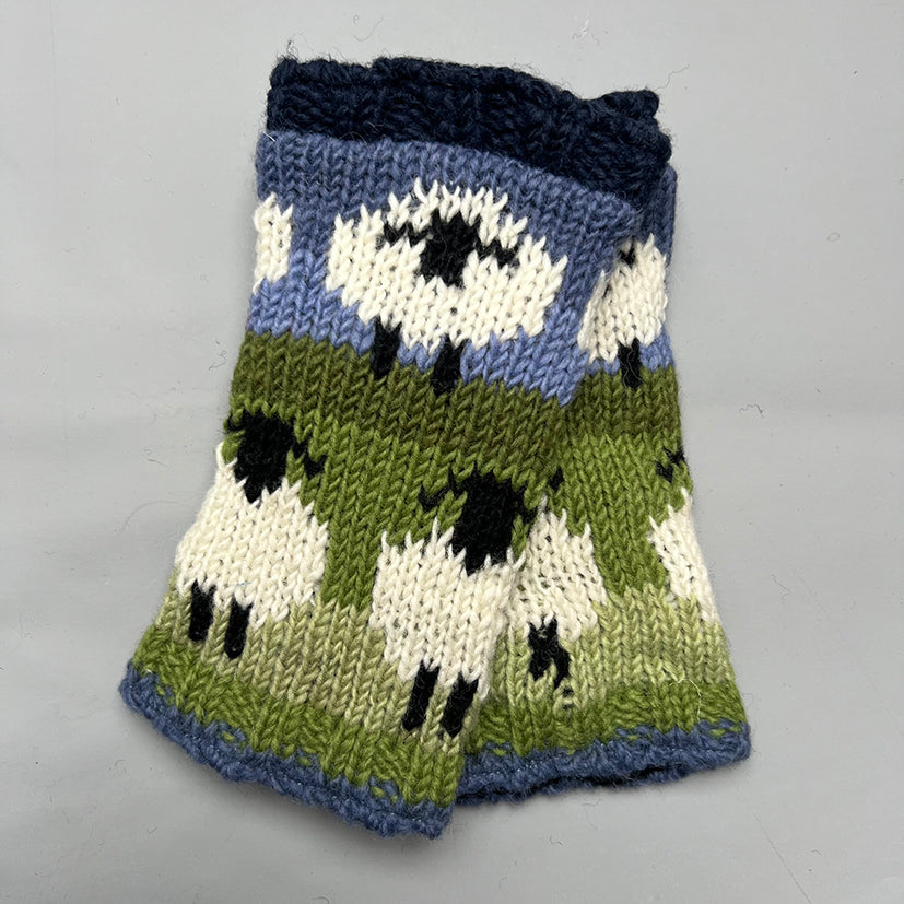 Hand knitted wrist warmers