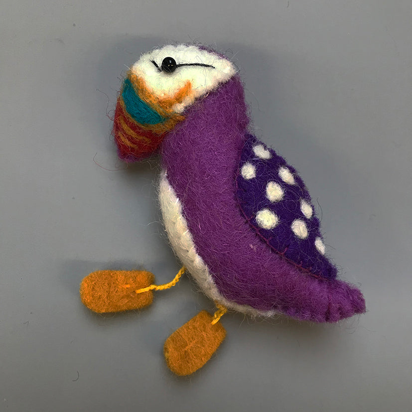 Felt puffin brooch