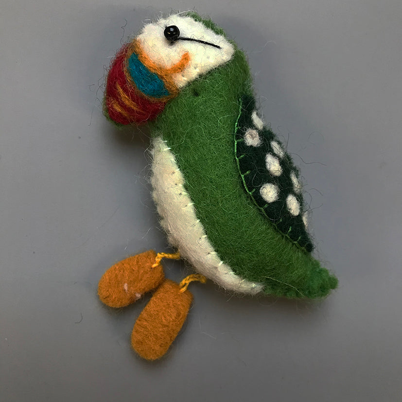 Felt puffin brooch