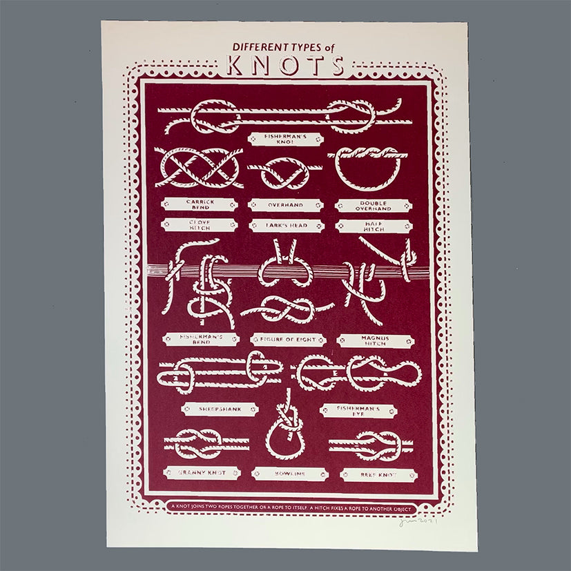 Knots screen print by James Brown