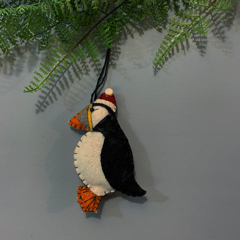 Felt puffin decoration