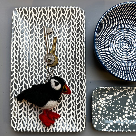 Felt Puffin Keyring