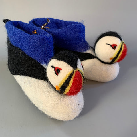Felt puffin slippers