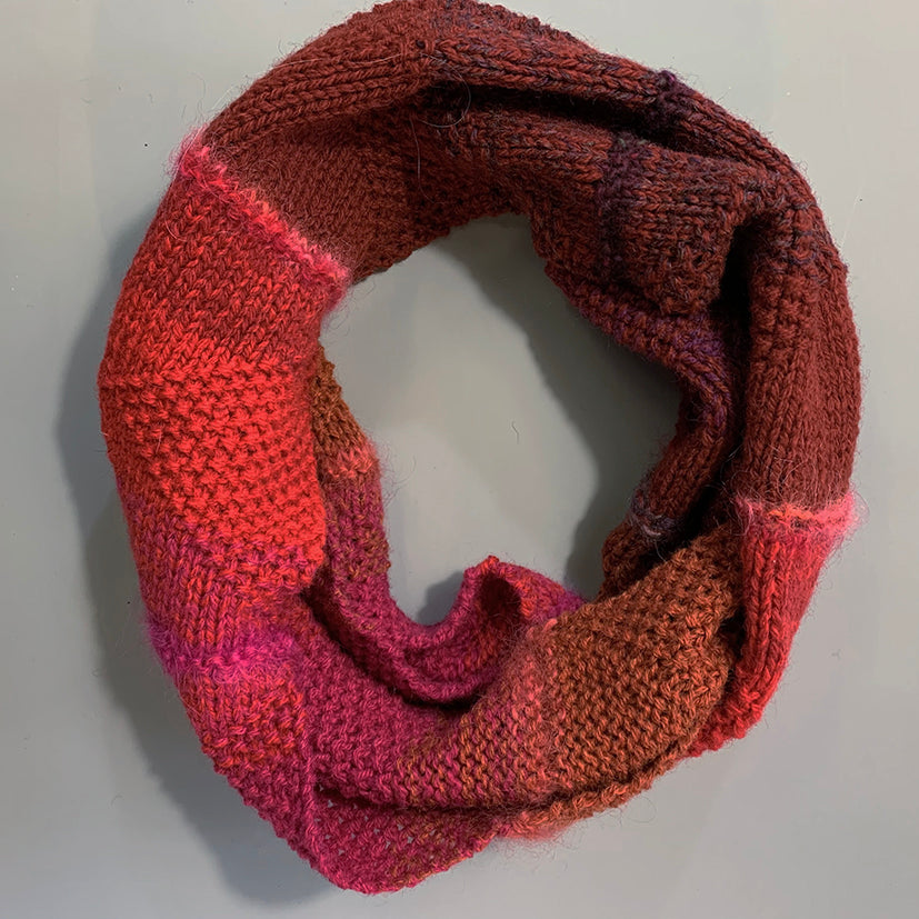 Handknitted shetland loop scarf