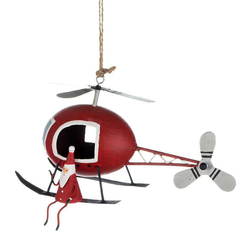 santa on a helicopter