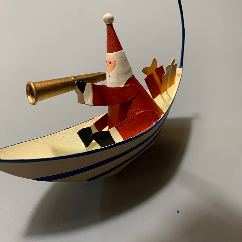 Santa in a boat decoration